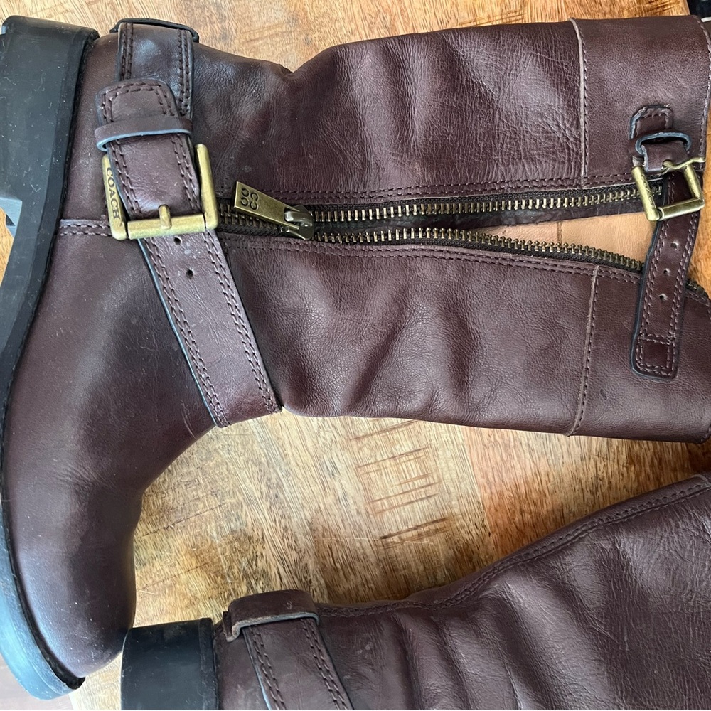 Brown Coach Leather Riding Boots - Picture 4 of 12